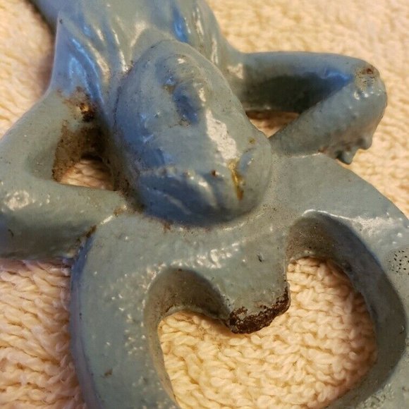 Mermaid Bottle Opener Metal Cast Iron Blue - Picture 7 of 9